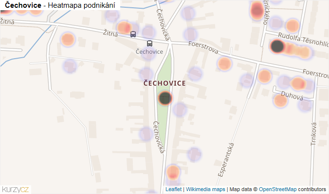 Mapa Čechovice - Firmy v části obce.