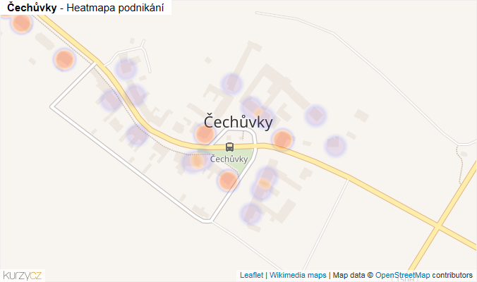 Mapa Čechůvky - Firmy v části obce.
