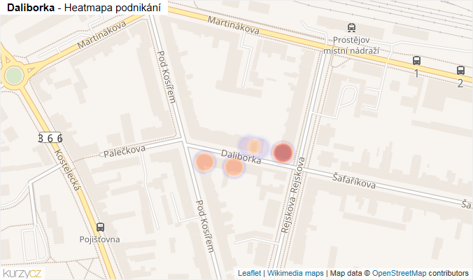 Mapa Daliborka - Firmy v ulici.