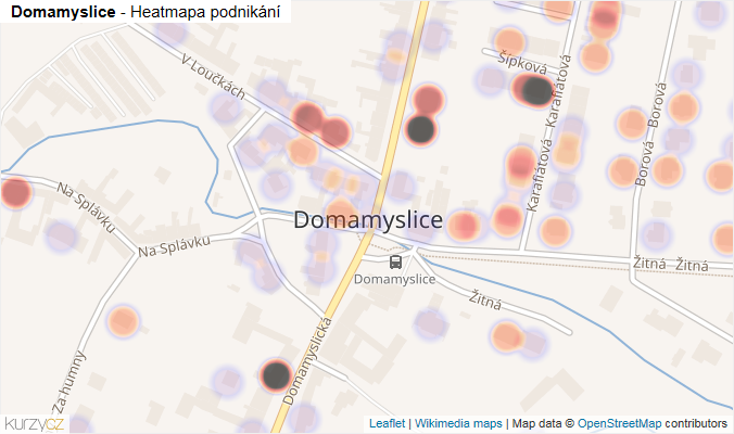 Mapa Domamyslice - Firmy v části obce.