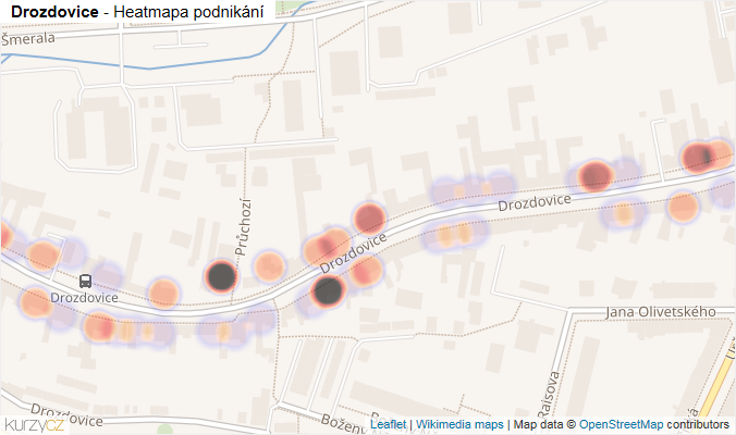 Mapa Drozdovice - Firmy v ulici.