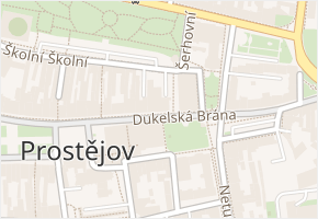 Dukelská brána v obci Prostějov - mapa ulice