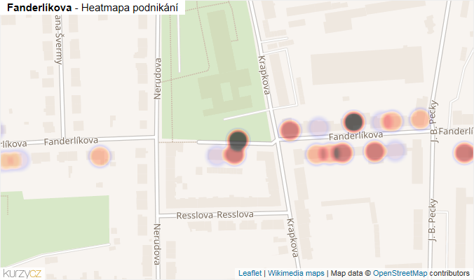 Mapa Fanderlíkova - Firmy v ulici.