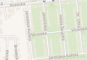 Javoříčská v obci Prostějov - mapa ulice