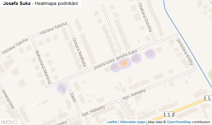 Mapa Josefa Suka - Firmy v ulici.