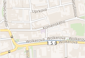 Komenského v obci Prostějov - mapa ulice