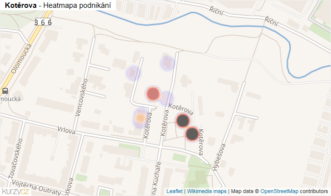 Mapa Kotěrova - Firmy v ulici.