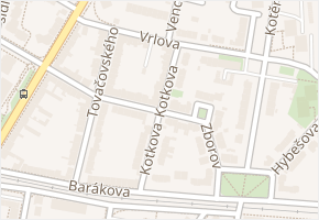 Kotkova v obci Prostějov - mapa ulice