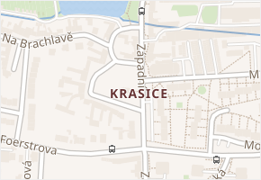 Krasice v obci Prostějov - mapa části obce