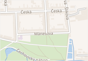Mánesova v obci Prostějov - mapa ulice