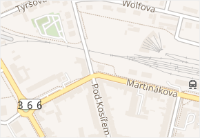 Martinákova v obci Prostějov - mapa ulice