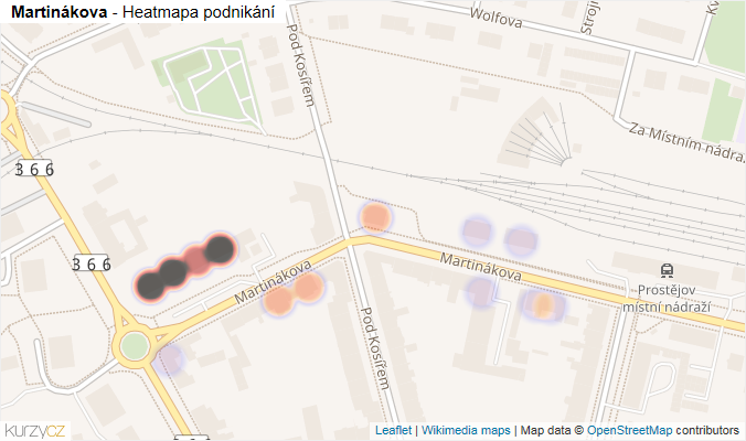 Mapa Martinákova - Firmy v ulici.