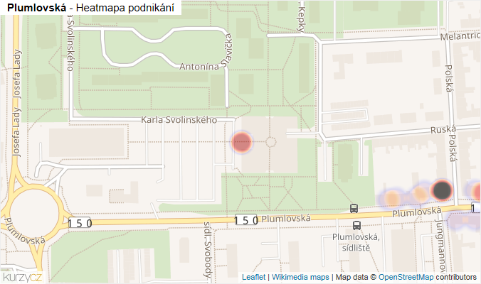 Mapa Plumlovská - Firmy v ulici.