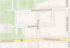 Ruská v obci Prostějov - mapa ulice