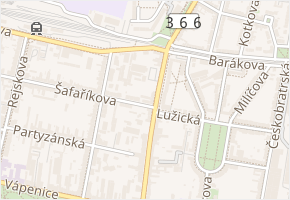 Šafaříkova v obci Prostějov - mapa ulice