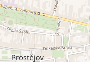 Školní v obci Prostějov - mapa ulice