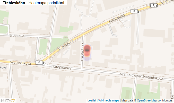 Mapa Třebízského - Firmy v ulici.