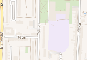 Tylova v obci Prostějov - mapa ulice