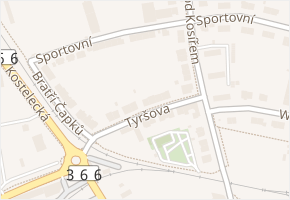 Tyršova v obci Prostějov - mapa ulice