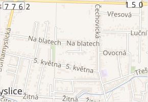 V zahradách v obci Prostějov - mapa ulice