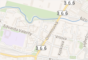 Veleslavínská v obci Prostějov - mapa ulice