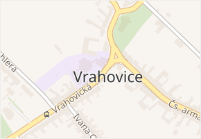Vrahovice v obci Prostějov - mapa části obce