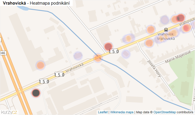 Mapa Vrahovická - Firmy v ulici.