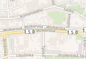 Wolkerova v obci Prostějov - mapa ulice