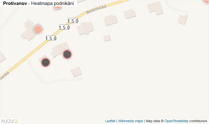 Mapa Protivanov - Firmy v obci.