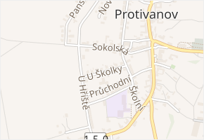 U Školky v obci Protivanov - mapa ulice