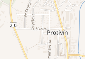 B. Němcové v obci Protivín - mapa ulice