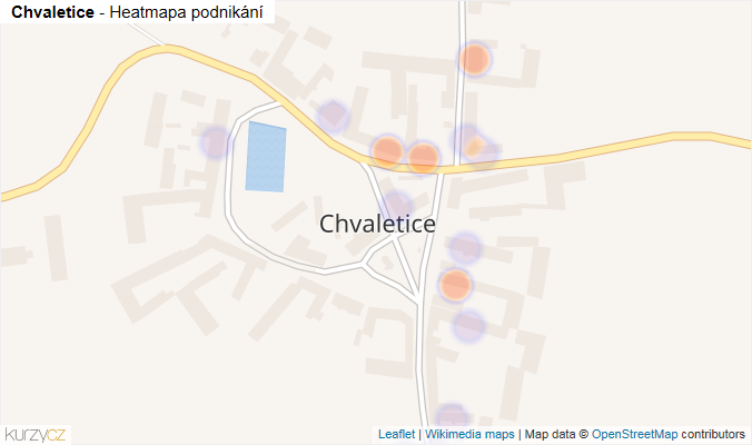 Mapa Chvaletice - Firmy v části obce.