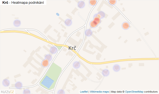 Mapa Krč - Firmy v části obce.
