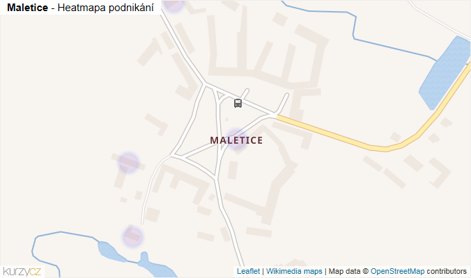 Mapa Maletice - Firmy v části obce.