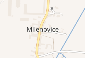 Milenovice v obci Protivín - mapa části obce