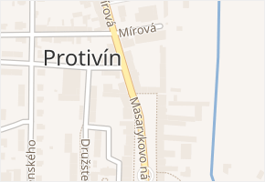 Protivín v obci Protivín - mapa části obce