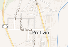 Purkyňova v obci Protivín - mapa ulice