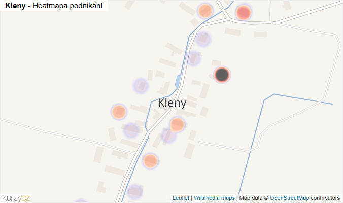 Mapa Kleny - Firmy v části obce.