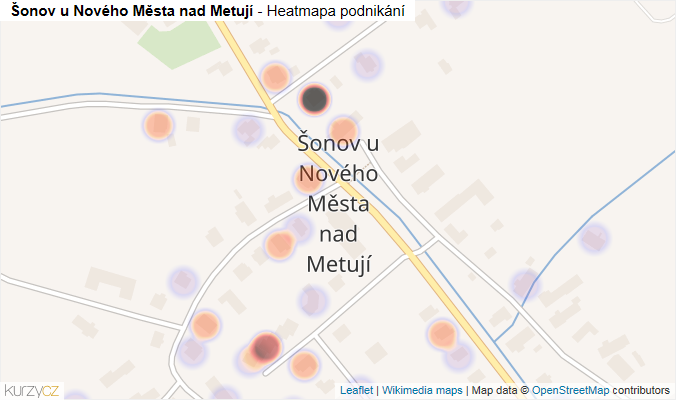 Mapa Šonov u Nového Města nad Metují - Firmy v části obce.