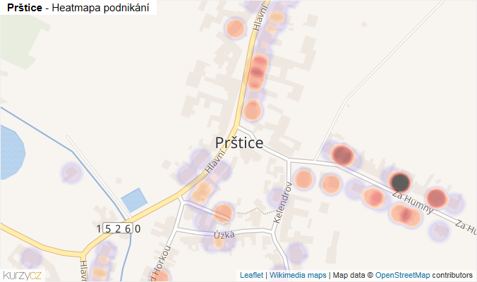 Mapa Prštice - Firmy v části obce.