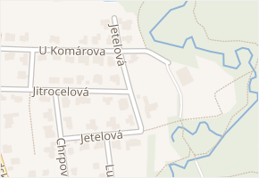 Jetelová v obci Průhonice - mapa ulice