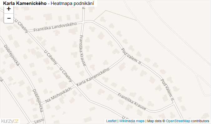 Mapa Karla Kamenického - Firmy v ulici.
