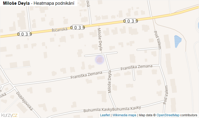Mapa Miloše Deyla - Firmy v ulici.