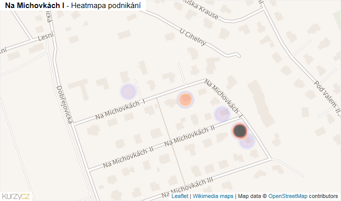 Mapa Na Michovkách I - Firmy v ulici.