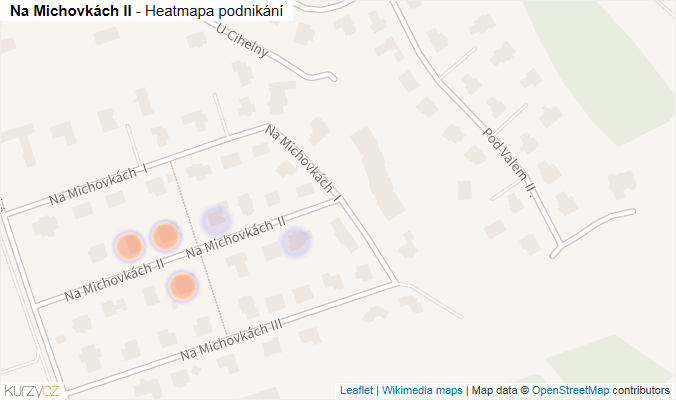 Mapa Na Michovkách II - Firmy v ulici.