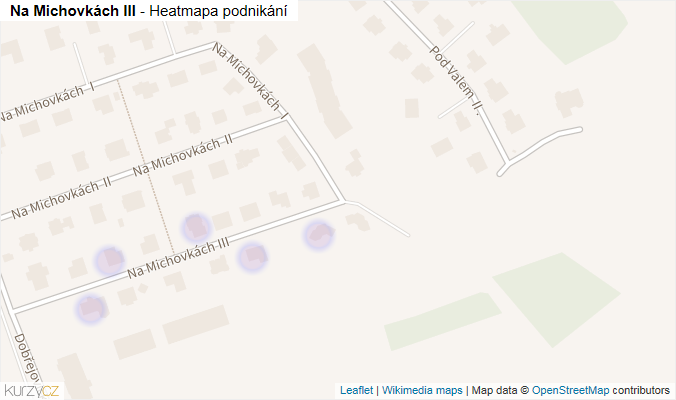 Mapa Na Michovkách III - Firmy v ulici.
