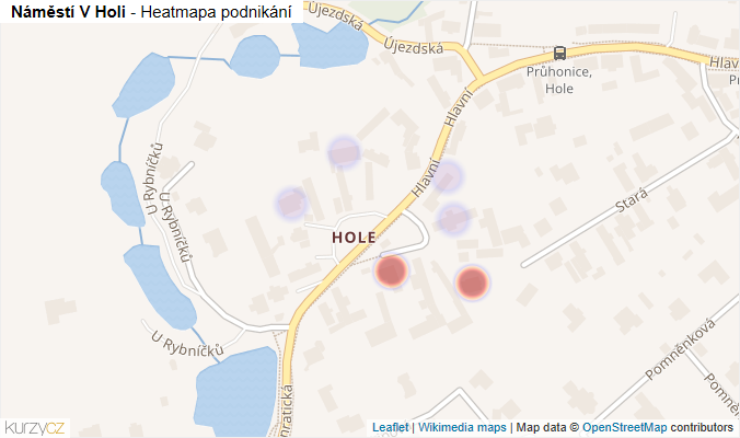 Mapa Náměstí V Holi - Firmy v ulici.