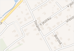 Tovární v obci Průhonice - mapa ulice
