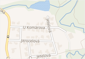 U Komárova v obci Průhonice - mapa ulice