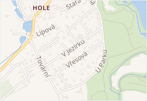 V Jezírku v obci Průhonice - mapa ulice